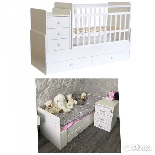 Детская кровать трансформер с маятником