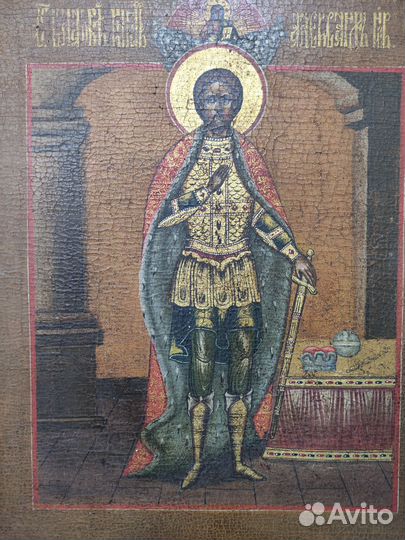 Старинная икона св князя Александр Невский