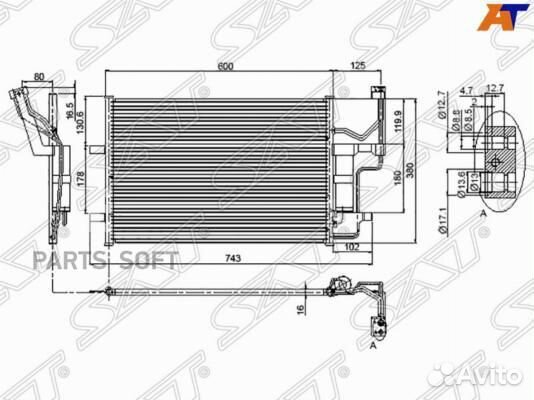 Радиатор кондиционера Мазда3 03-08