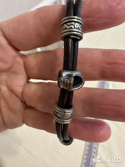 Кожаный мужской браслет