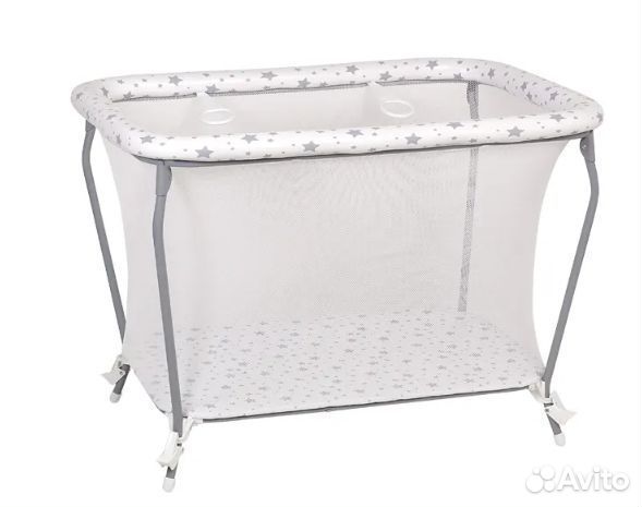 Манеж Polini kids Classic Звезды белый серый