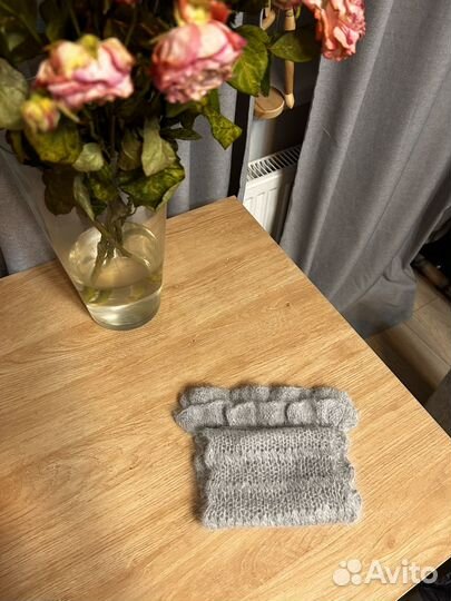 Шарф кружево, кролик, ручная работа