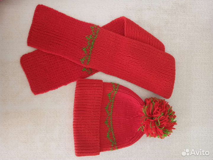 Детский комплект шапка/шарф новые