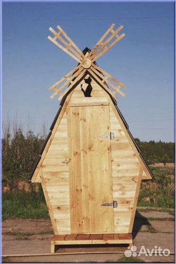 Дачный туалет деревянный прямоугольник WZU