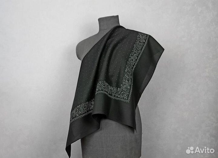 Платок головной винтаж СССР черный