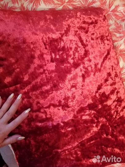 Ткань плюш советский алого цвета