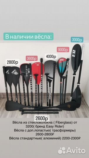 Весла для сап бордов/ SUP