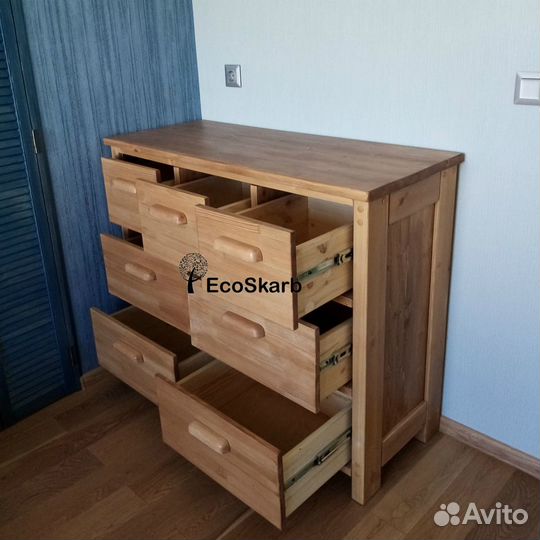 Комод из массива дерева 7ящиков EcoSkarb