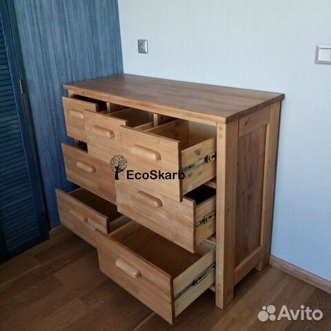 Комод из массива дерева 7ящиков EcoSkarb