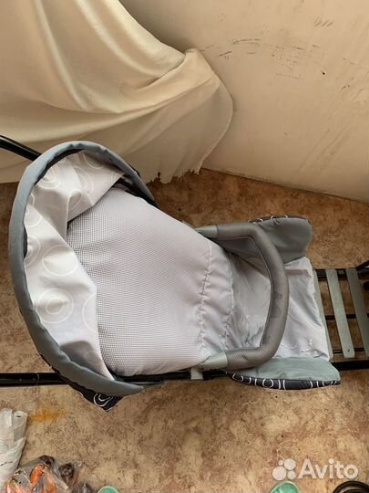 Коляска санки для двоих детей с колесами