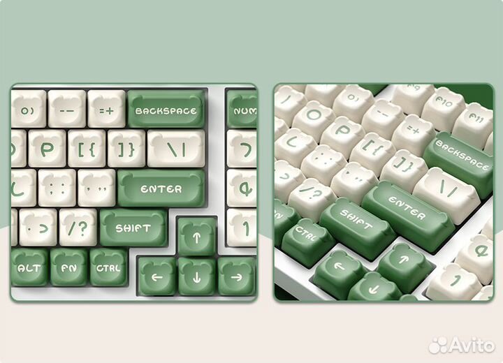 Кейкапы Сет Akko Matcha Bear OEM (122-key)