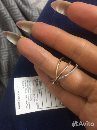 Кольцо серебро Trinity