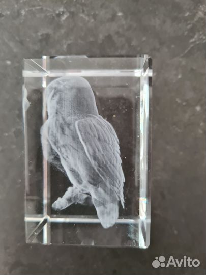 Лазерная 3D гравировка, хрустальный куб