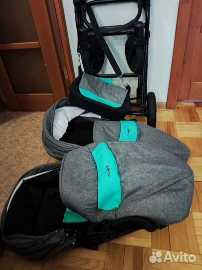 Коляска babies 2в1 For2 verdi бирюзовый