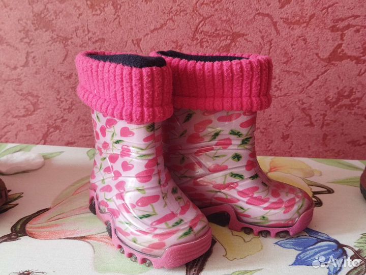 Резиновые сапожки на девочку 20/21р демары