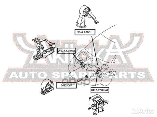 Подушка двигателя задняя AT 0412-cyrat asva