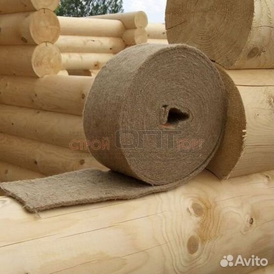 Межвенцовый утеплитель джут 100мм. 150мм