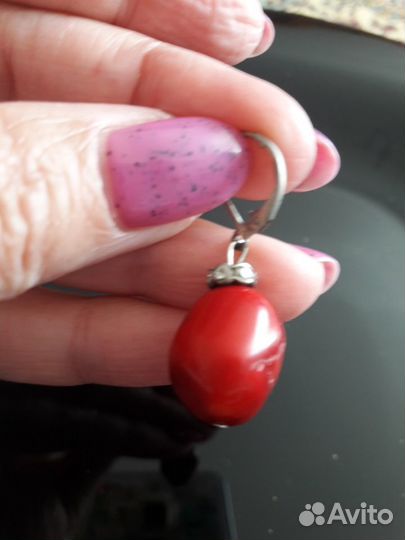 Серьги с гранатом