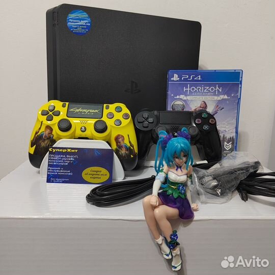 PS4 Slim 1 TB. 2 геймпада+диск. Магазин Гарантия