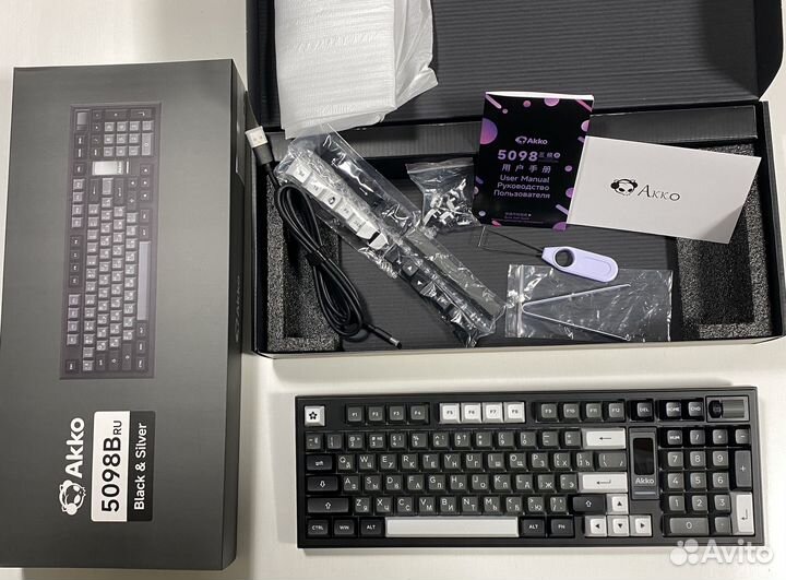 Новая Клавиатура Akko 5098B Ru Black&Silver