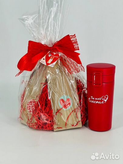 Букет из чая и кофе с термостаканом