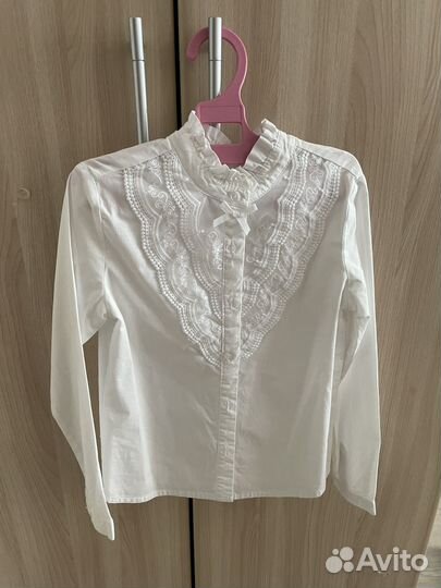 Блузка школьная 128р хлопок