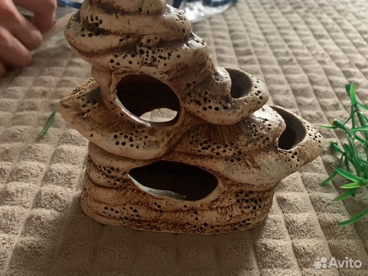 Украшения для аквариума домик и растения