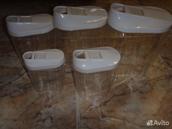 Набор из 5 контейнеров под сыпучие крупы