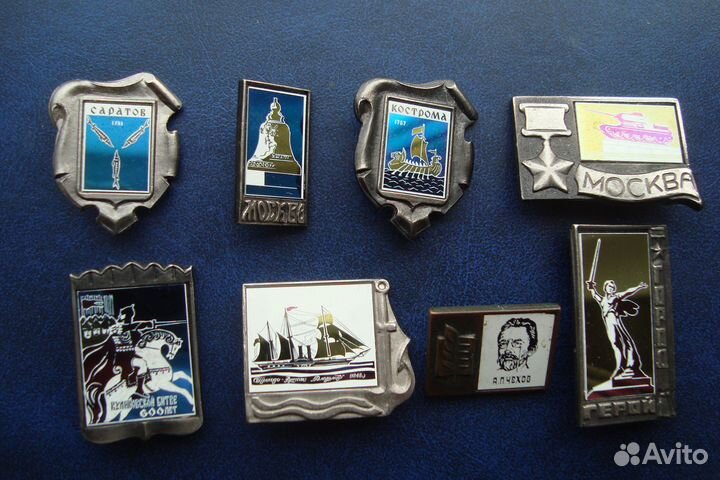 Значки СССР зеркальные, ситалл