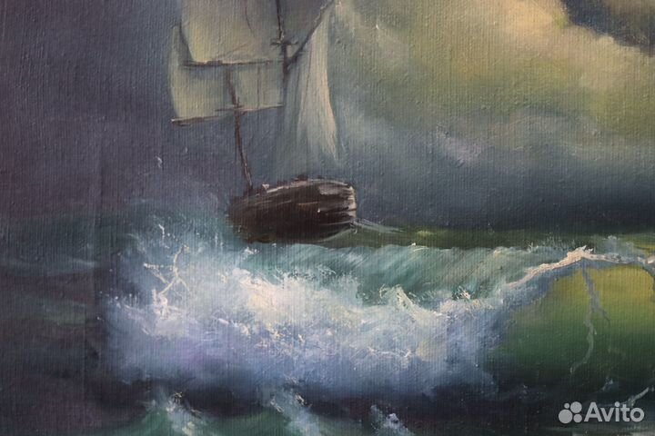Картина Маслом Морской пейзаж Шторм