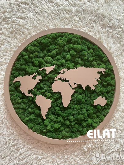 Мох, Любые Панно из Мха: Карта Мира, Круг, Древо