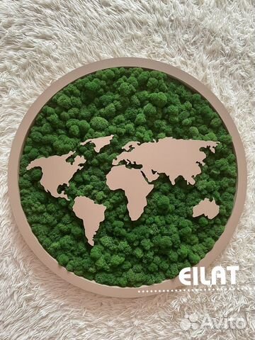 Мох, Любые Панно из Мха: Карта Мира, Круг, Древо