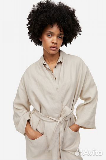 Халат женский H&M home лён