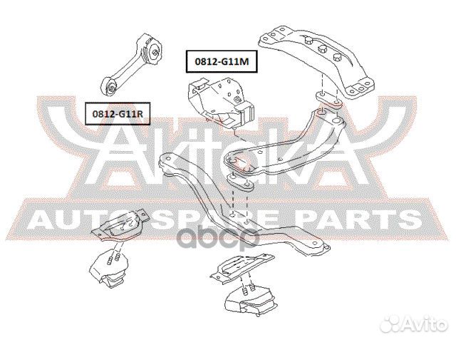 Подушка двигателя MT 0812-G11M asva