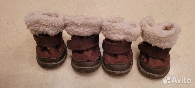 Ботинки для собак мелких пород зимние на липучках
