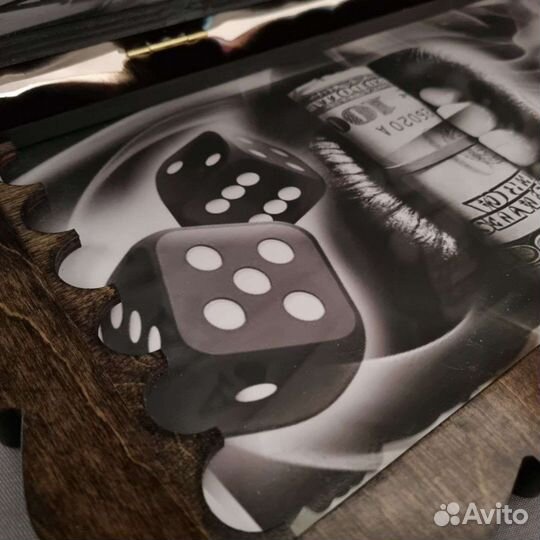 Нарды ручной работы со стеклом