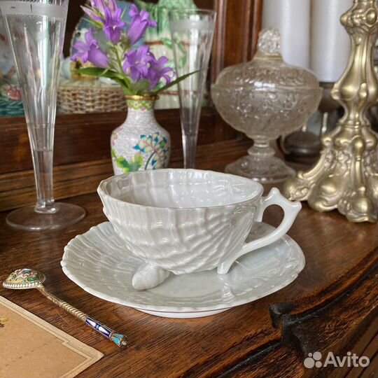 Старинная чайная пара ракушка