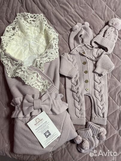 Конверт вязаный на выписку 