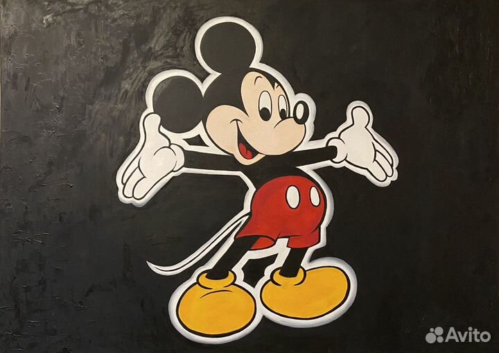 Картина маслом на холсте Микки Маус 120*100