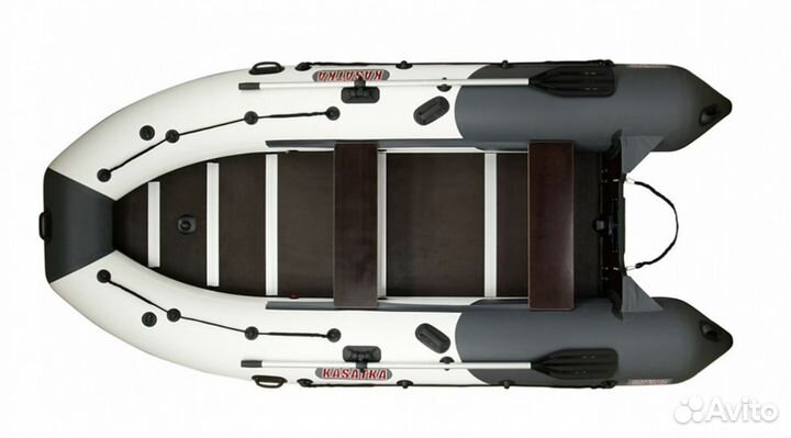 Лодка пвх Посейдон Касатка-335 серый/черный