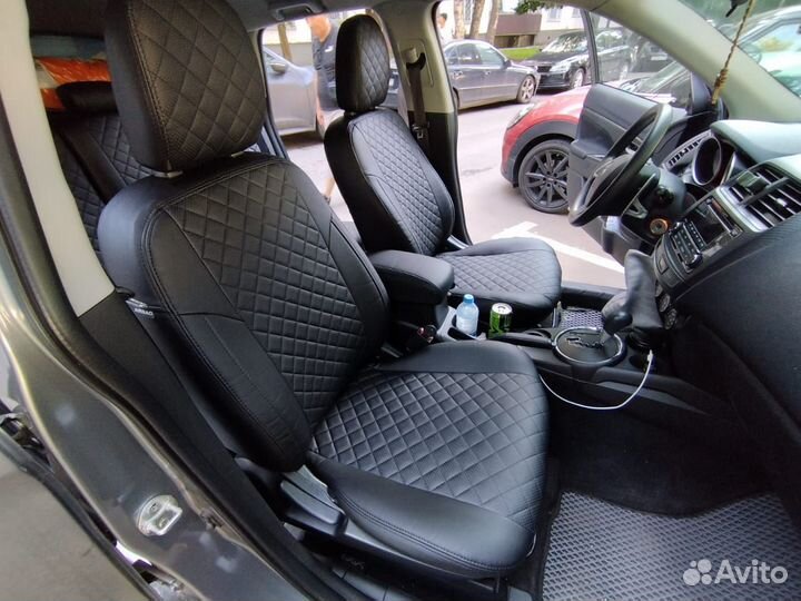 Чехлы экокожа Ромб Mitsubishi ASX Автопилот