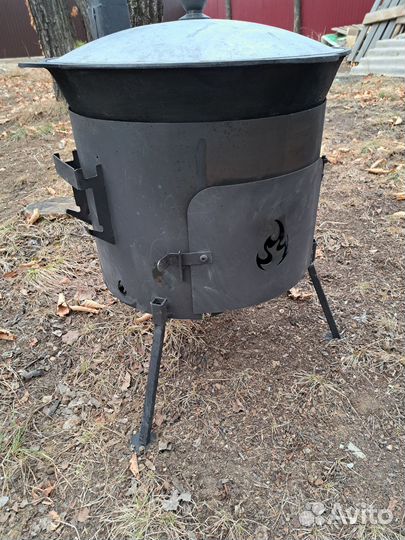Мангал с печью под казан бу
