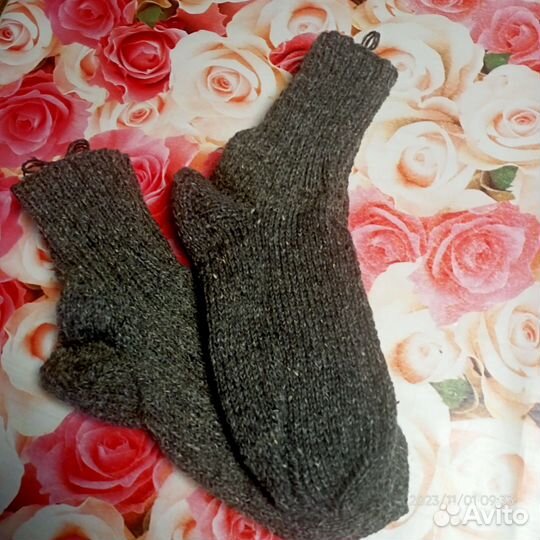 Носки ручной вязки шерстяные