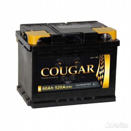 Аккумулятор для автомобиля 60 Ач Cougar