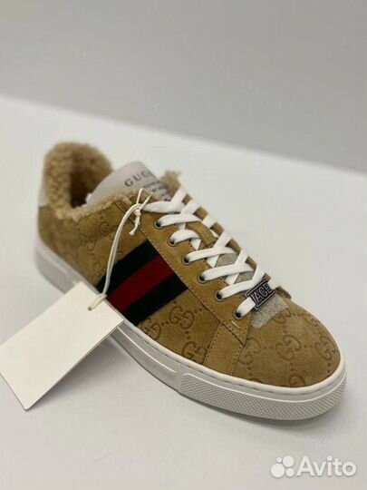 Кеды с мехом Gucci