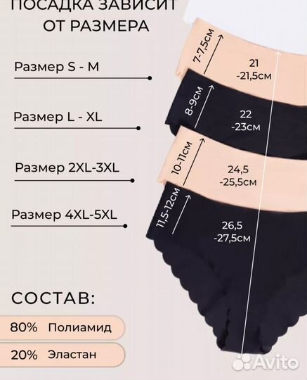 Набор женских бесшовных трусов