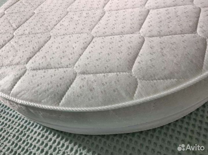Круглый матрас с кокосом 75х75-9см +наматрасник
