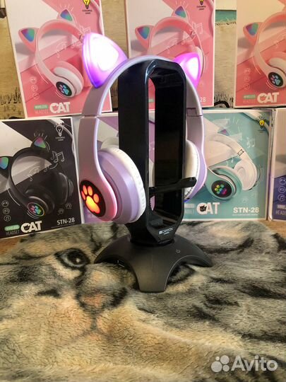 Беспроводные наушники с ушками (разные цвета)