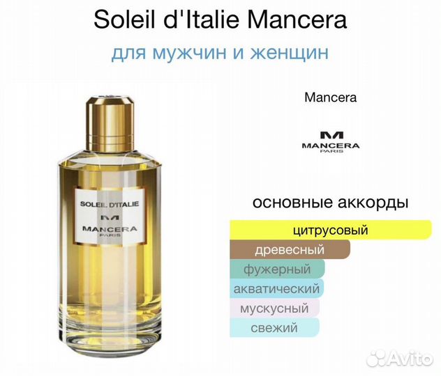 Mancera Soleil D'Italie 60 ml Оригинал