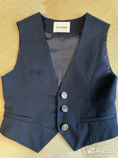 Жилетка для девочки школьная синяя 128